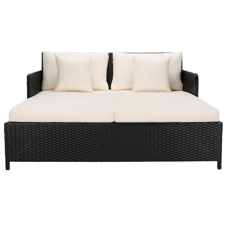 Safavieh Cadeo Daybed, Black & Beige Cushion PAT7500A